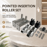 Roller Gantung Plug-in yang Senyap dan Halus, Roller Gantung Presisi, Rel Atas dari Baja Anti Karat, Katrol Geser