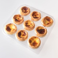 Boîte d'emballage écologique jetable en PET transparent pour 2/4/6/9 tartelettes, gâteaux, pains et pâtisseries
