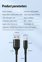 Câble de données Micro-USB V8 à charge rapide, 1m, gaine en PVC, pour téléphones mobiles Samsung Android – Meilleur prix