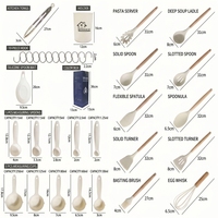 Ensemble d'ustensiles de cuisine en silicone avec logo personnalisé, sans BPA, 33 pièces, spatules de cuisine en silicone antiadhésives avec support