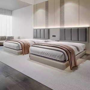 OEM China Manufacturer Hotel Bedroom Furniture Set King Queen Size Wood Bed Frame With Headboard Nightstand <b>TV</b> <b>Unit</b> And Wardrobe - Product Image 3