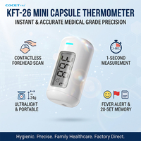 Kangfu termometer dahi inframerah, pengukur suhu genggam Digital portabel kecil produksi medis untuk baterai tanam