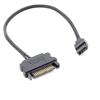 Cable de Alimentación SATA de 15 Pines Macho a Adaptador Convertidor de 6 Pines para Disco Duro Serial ATA y Unidad de DVD/CD para Dell HP Lenovo