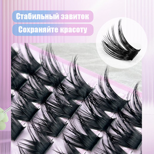 Vente en gros usine Cils synthétiques DIY style œil de chat NM11, fins, naturellement souples, épais et bouclés, 80p, à pose thermofusible pour un effet œil de chat - Product Image 3