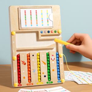 <span class=keywords><strong>Jeu</strong></span> <span class=keywords><strong>de</strong></span> <span class=keywords><strong>labyrinthe</strong></span> en bois avec <span class=keywords><strong>cartes</strong></span> <span class=keywords><strong>de</strong></span> questions, stylo et perles, <span class=keywords><strong>jeu</strong></span> <span class=keywords><strong>de</strong></span> déplacement <span class=keywords><strong>de</strong></span> billes, apprentissage du comptage et du tri des couleurs, jouets éducatifs - Product Image 6