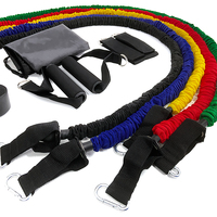 Ensemble de 11 bandes de résistance en latex avec poignées pour l'entraînement musculaire, la remise en forme à domicile et l'entraînement portable, accessoires de fitness