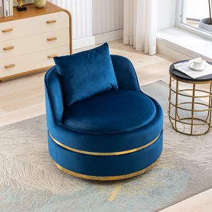 360 Degree Swivel Accent Chair Velvet Modern Upholstered Barrel Chair Over-Sized Soft Chair with Seat Cushion for Living Room - Product Image 3