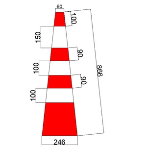 Cône de signalisation routière en PVC de 36 pouces (900 mm, 90 cm) – Produit d'avertissement routier - Product Image 4