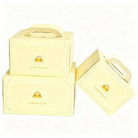 Boîte à gâteau jetable de luxe pour fête de mariage, personnalisable avec logo, écologique, carrée, dorée à chaud, pour boulangerie, vente en gros