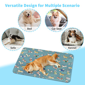 Self-Cooling Summer All Seasons Ice Pad Cushion Dog Mattress Keep Cool Bed <b>Mat</b> with Viscose Fibre Square Shape Cartoon Pattern - Product Image 6