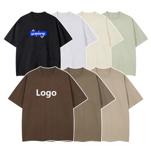 เสื้อยืดผ้าฝ้ายพิมพ์ลาย DTG โอเวอร์ไซซ์โอเวอร์ไซส์เปิดไหล่100% หนาสำหรับผู้ชายและผู้หญิง - Product Image 3
