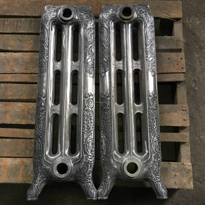 <span class=keywords><strong>Radiateur</strong></span> rectangulaire en fonte de designer, 3 colonnes, rétro, économie d'énergie, noir avec design graphique - Product Image 2