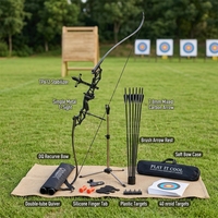Ensemble d'arc à poulies HT avec viseur en T métallique, kit d'entraînement extérieur avec carquois, flèches et cibles, force de tir de 40 lb, protège-doigts en silicone