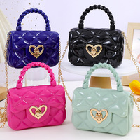 Sacs et Sacs à Main en Gelée Couleur Bonbon pour Femmes Filles, Mini Sac en Gelée Bandoulière Enfant avec Chaîne