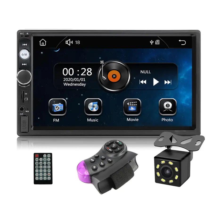 7010 터치 스크린 2 Din 자동 라디오 7 인치 HD 디지털 디스플레이 미러 링크 USB FM AUX 자동차 MP5 플레이어