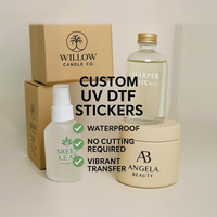 Autocollants de logo UV DTF personnalisés autocollants de transfert étanches pour emballage cosmétique autocollants de marque décalcomanies personnalisées