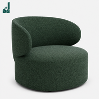Chaise de bureau moderne incurvée en lin rembourrée, chaise de bureau ronde et confortable pour les zones de réception commerciales, mobilier d'hôtel