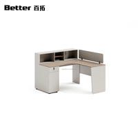 Bureau en bois moderne et durable pour personnel, idéal pour le télétravail, l'hôpital, le travail sur ordinateur, avec rangement, facile à assembler, pour chambre et usage commercial