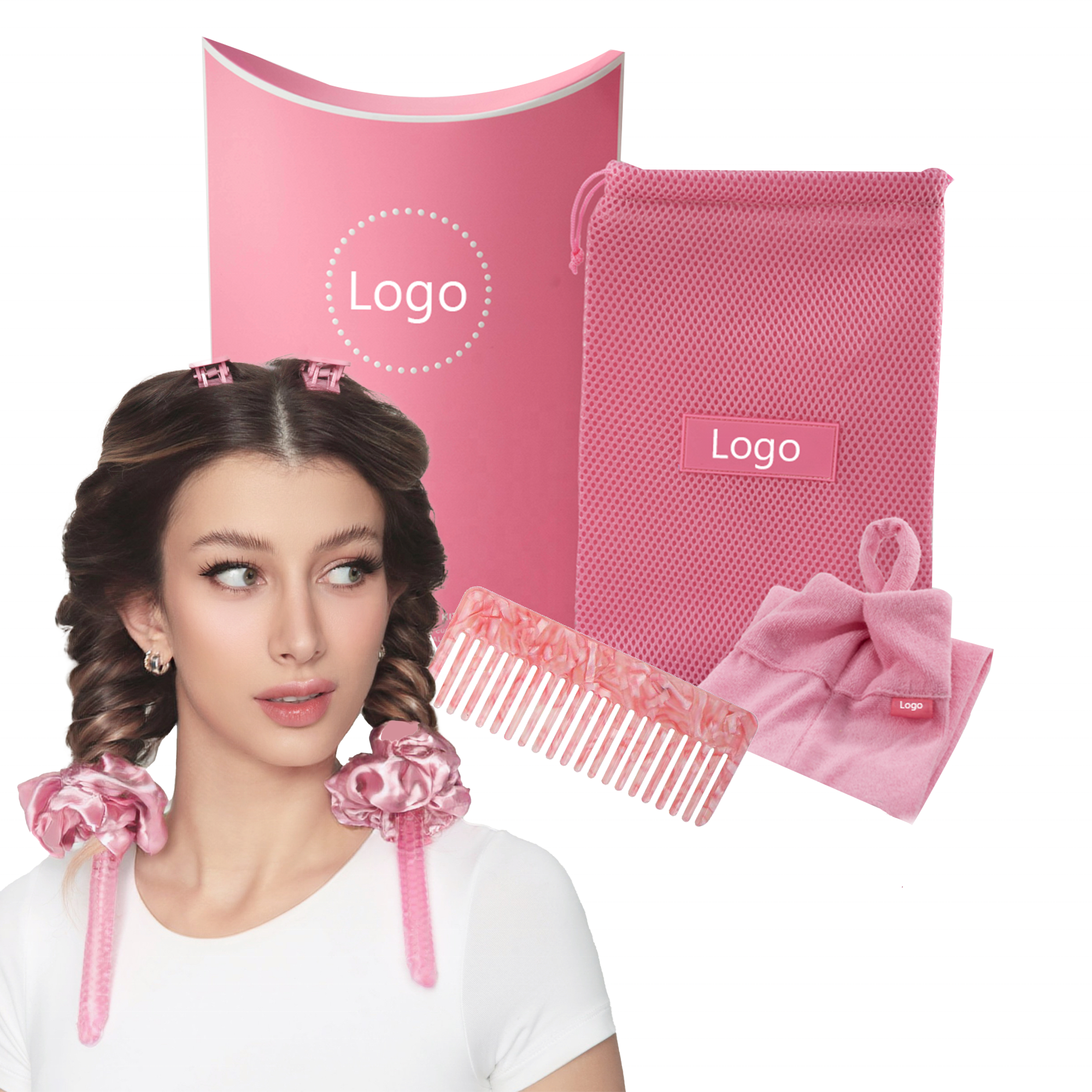 Amazon 2023 Новогодний волшебный набор валиков без нагрева Без электричества Для домашнего использования СВЧ ODM/OEM Низкотемпературный гель для волос Набор стержней для упругих кудрей