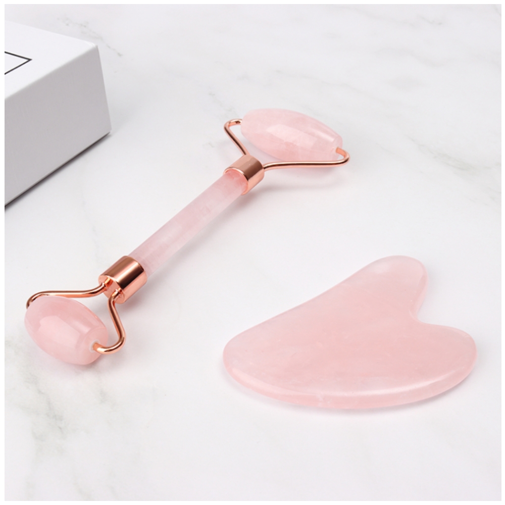 Прямая поставка с фабрики индивидуальный логотип логотипа tumble gua sha инструмент розовый кварцевый камень нефритовый ролик gua sha нефритовый ролик