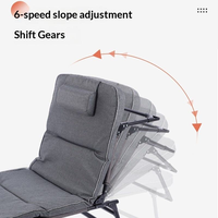 Fauteuil inclinable pliable en acier carbone robuste avec coussin confortable pour chaise de bureau réglable multi-positions et lit de repos