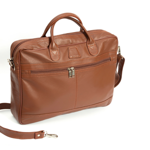 Porte-documents en cuir pour ordinateur portable 15 pouces, style classique vintage, sac à bandoulière souple grande capacité avec fermeture à bouton, design durable - Product Image 1