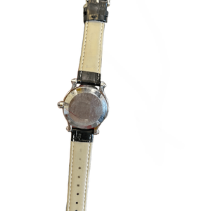 Montre automatique ronde avec cadran à pierres flottantes, bracelet en cuir et bracelet assorti, ensemble de bijoux décontracté pour Chopards - Product Image 4