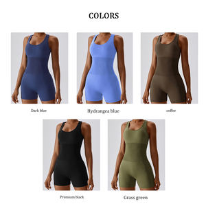Combinaisons De Grande Taille Custom Brand High Stretch Soft Smooth Yoga Jumpsuit One Piece Seamless Workout Gym Jumpsuit Mujer - Product Image 3