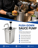 Pompe à sauce Heavybao en acier inoxydable SS304 à col de cygne, distributeur de condiments à tête unique pour restauration rapide, buffet et cuisine