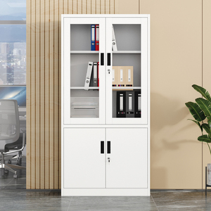 Armario de almacenamiento de archivo de acero de alta calidad personalizado con puerta superior de vidrio puerta inferior de <span class=keywords><strong>Metal</strong></span> <span class=keywords><strong>para</strong></span> muebles de oficina - Product Image 2