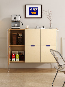 Credenza in Legno Massello, Mobile Basso Stile Bauhaus per Sala da Pranzo, Ingresso e Corridoio - Product Image 3