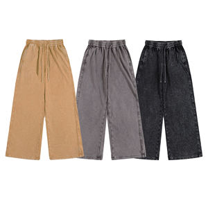 High-Street Workwear Cargo 450GSM Batik lavado, pantalones de chándal desgastados de corte recto - Product Image 2