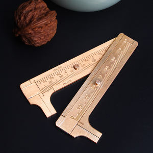 Mini <span class=keywords><strong>calibrador</strong></span> de latón con logotipo personalizado, Regla de medición <span class=keywords><strong>Vernier</strong></span> de doble escala, <span class=keywords><strong>calibrador</strong></span> portátil de 60/80100/120mm, regla de latón Vintage - Product Image 5