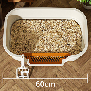 Extra-Large Semi-Enclosed <b>Cat</b> Litter <b>Box</b> - Anti-Tracking Open <b>Cat</b> Toilet Wholesale - Product Image 6