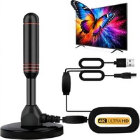 Antenne TV intérieure avec 2 amplificateurs, amplificateur de signal, réception longue portée, antenne TV numérique intelligente 4K 1080p HD, prend en charge les chaînes locales