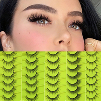 Vente en gros de 7 paires de faux cils en vison 3D, cils entiers et moelleux, longueur mixte, logo personnalisé, fournisseur, faux cils de 0,07 mm