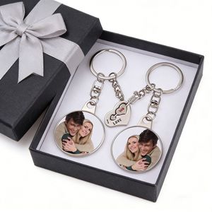 Regalos Promocionales de Recuerdo, Llaveros para Parejas, Regalo de San Valentín, Imán de Sublimación, Llavero Circular de Doble Cara con la Frase I LOVE YOU - Product Image 2