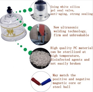 Hijama Schröpfen Therapie gerät Set mit Pump griff 19 Tassen/Englisch Handbuch (Kunststoff Schröpfen Set mit PLA Verpackung) - Product Image 3