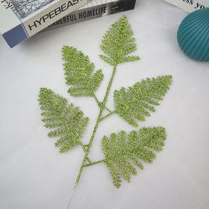 ใบไม้กลิตเตอร์ห้ากลีบขายส่ง สำหรับทำ<span class=keywords><strong>ดอก</strong></span>ไม้ประดิษฐ์ DIY อุปกรณ์ตกแต่งคริสต์มาส ของตกแต่งบ้าน - Product Image 3