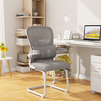 Chaise de bureau ergonomique en maille avec dossier incurvé, accoudoirs rotatifs, design de luxe léger, confortable pour une utilisation prolongée, idéale pour étudiants et bureaux