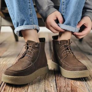 รองเท้าบูทสั้นหุ้มข้อผู้ชายแบบใหม่ประจำฤดูใบไม้ผลิปี 2022 รองเท้าลำลองบุขนสัตว์ รองเท้าสเก็ตบอร์ดผู้ชาย - Product Image 5