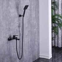 Robinet de baignoire de luxe moderne noir, corps en laiton poli de qualité supérieure, fabriqué en Chine, avec un seul levier et un noyau de valve en céramique.