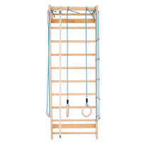 Cadre d'escalade de gymnastique réglable pour adultes et enfants de conception classique échelle en bois suédoise avec sangle de traction pour le fitness et la salle de sport