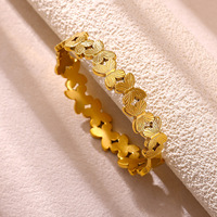 Bracciale a Petali di Fiore in Acciaio Inossidabile Placcato Oro, Impermeabile e Antiossidante, Bestseller su TikTok di Fanhua Jewelry