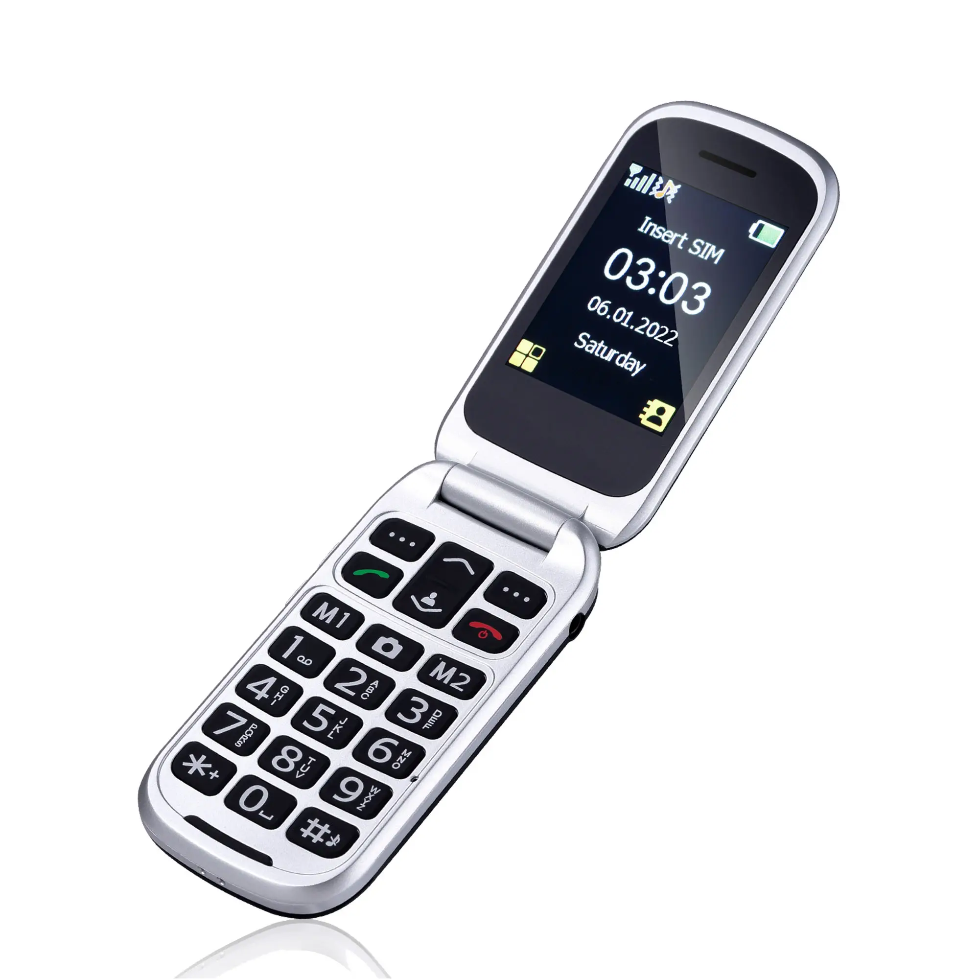 D330-4G простой в использовании ODM/OEM двойной экран и две SIM-карты старший мобильный телефон