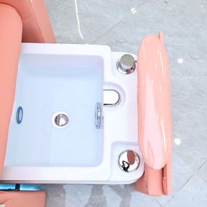 Pedicure Chair Pu Leather <b>Reclining</b> Foot Spa Massage Chair With 7 Color LED Lamp Pipeless Tub For Nail Salon - Product Image 4