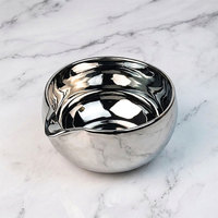 Bol mélangeur à matcha en céramique argenté miroir électroplaqué 500 ml, personnalisé en usine, avec bec verseur, vente en gros