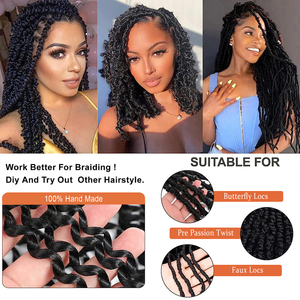 Extensiones de Cabello Sintético Pre-Enlazadas para Trenzas, Ondas de Agua de 24 Pulgadas, Cabello para Trenzas Ombre Esponjosas Estilo Passion Twist - Product Image 4