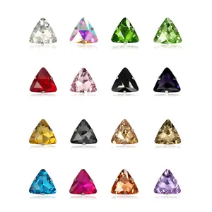 18mm quality luxury wedding dress accessories glass drill crystals bag shoes costume sew on claw setting triangle rhinestones