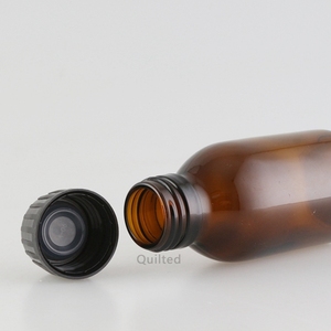 35ml 60ml 100ml 125ml 150ml 200ml琥珀色のガラス製医薬品グレードのボトル、プラスチックカバー付き琥珀色のシロップ薬瓶 - Product Image 5